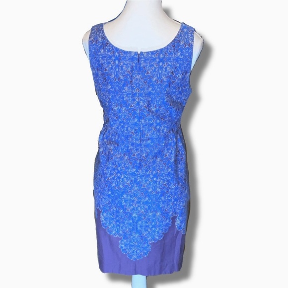 Cotton Blue and Purple Dress Retro 70s 80’s 90s Cottagecore Fall Medium Farm - Picture 4 of 4